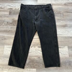 Vintage 90s Rustler Black Jeans Size 42x30 Straight Leg 100% Cotton Made Mexico
